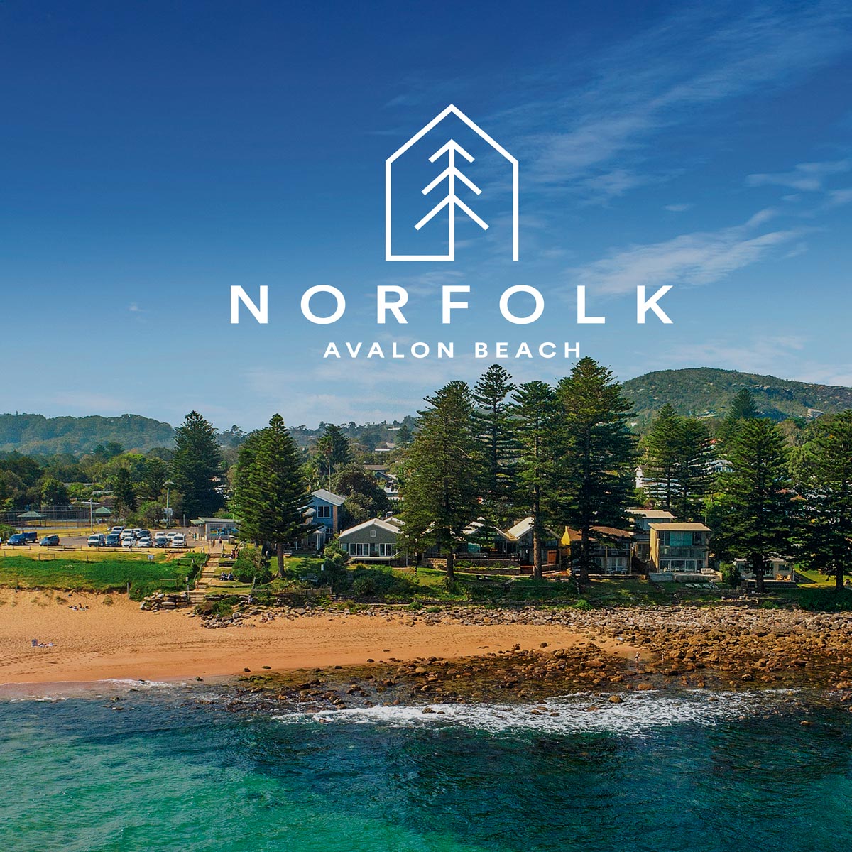 Ohana logo over dark blue ocean water